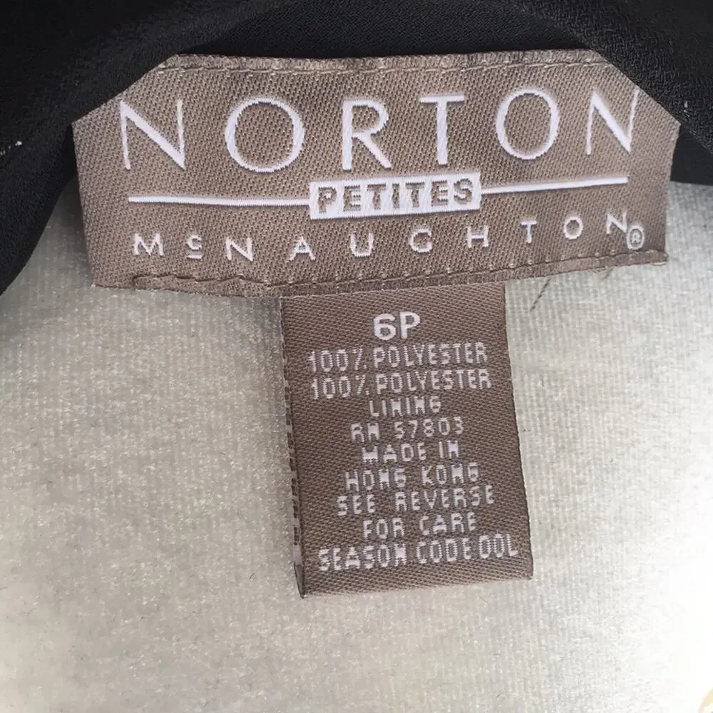 Norton Mcnaughton Petites Black Sleeveless Slip on Dress Women's Size 6